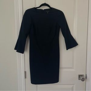 Ann Taylor Navy Suit Dress with Bell Sleeves